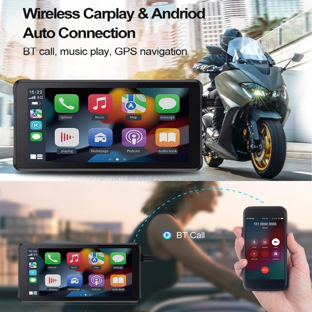 HD 5.5 Inch Motorcycle Carplay Car Machine Motorcycle Recorder