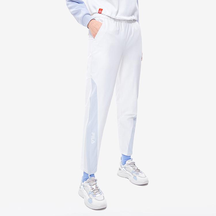 Fila Color Block Simple Loose Woven Casual Pants Women Bottoms Standard-White F11W249804F-WT