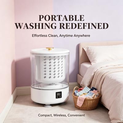 Mini Portable Wireless Washing Machine for Underwear and Socks, Compact Washing Device