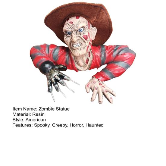 Zombie In A Crawling Position Horror Crawling Zombie Statue Halloween Resin Sculpture for Indoor Outdoor Garden Lawn Decor