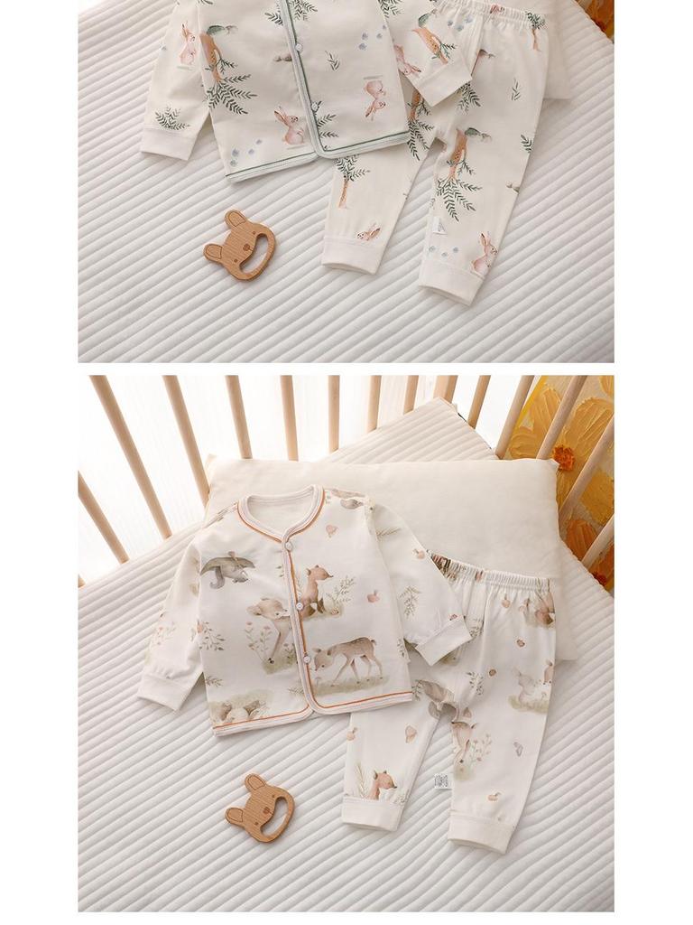 Newborn Boys & Girls 2-Piece Long Johns Set - Autumn/Winter Pajamas