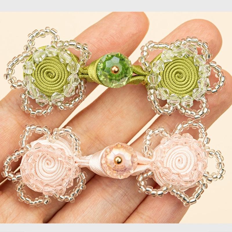 Rose Knot Button Closure 5 Piece Decorative Cheongsam Collar Button for Costume Neckline Sewing and Traditional Apparel Project