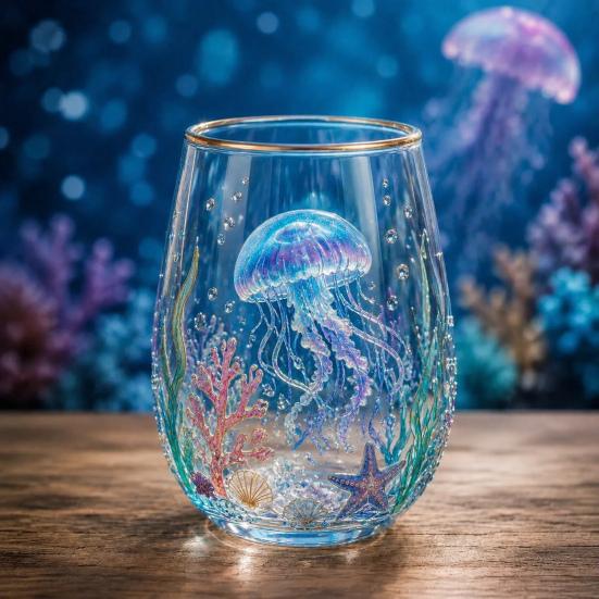 Sea Turtle Glass Tumbler, Ocean Theme Drinking Mug, Borosilicate Tea Cup for Coffee Juice, Beach Gift for Nature Lovers