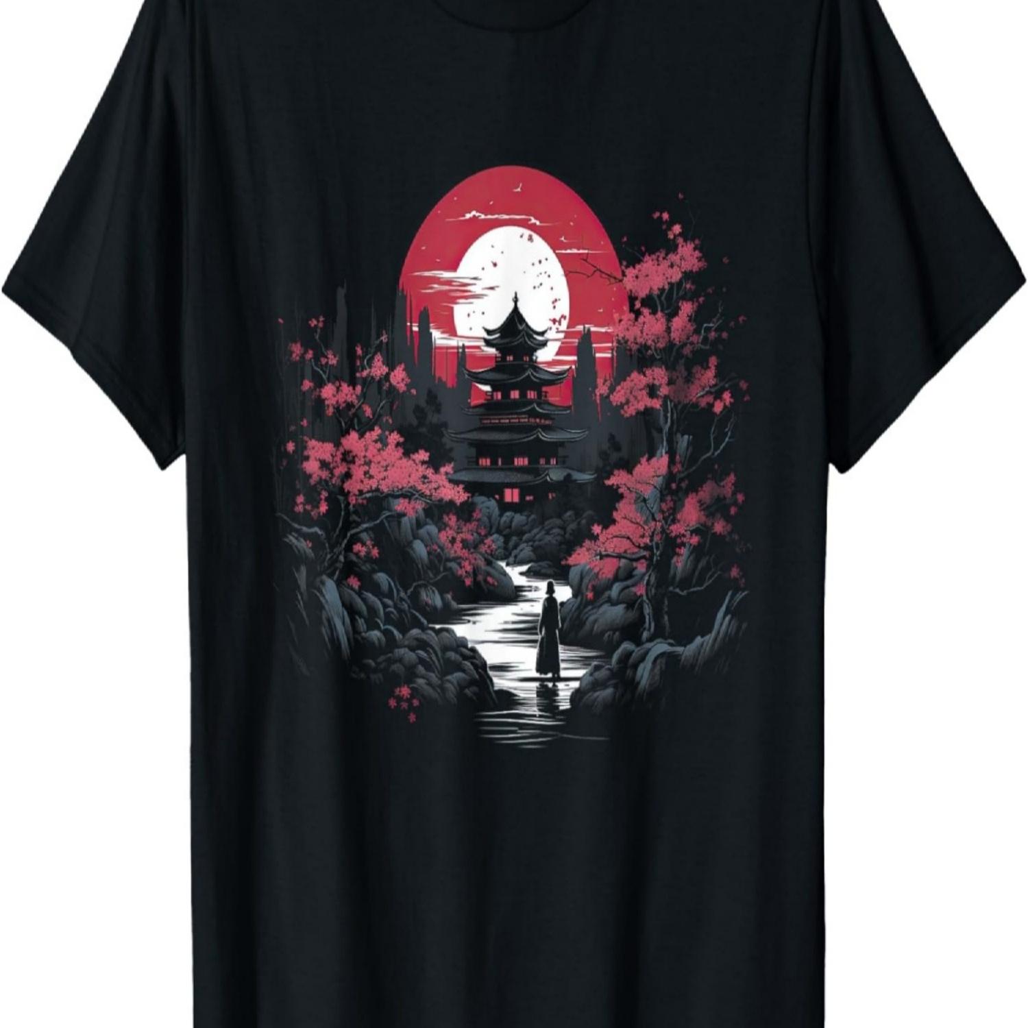 Landscape Cherry blossoms Martial arts T-Shirt S чёрный