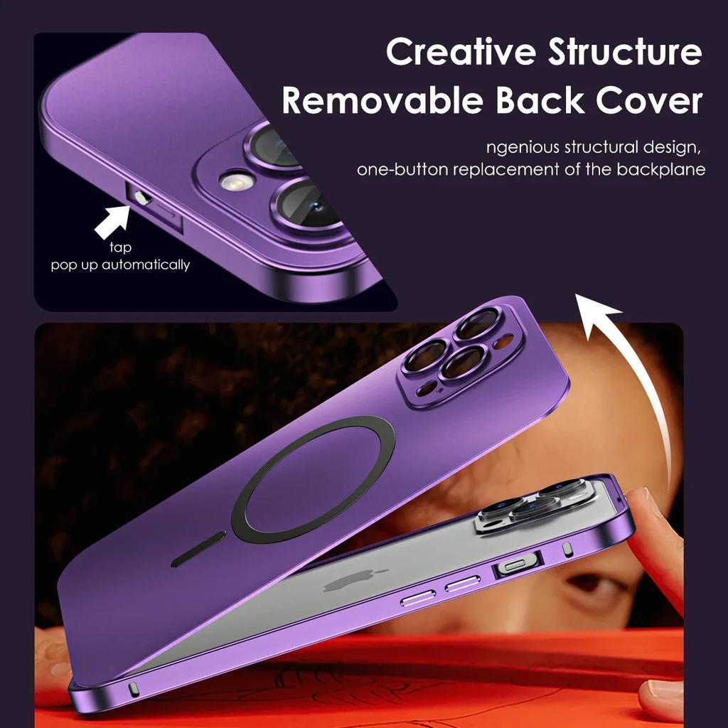 Custodia per Telefono con Cornice Metallica alla Moda Per Iphone Air 13 14 15 16 17 Pro Max Plus Copertura Posteriore in Alluminio e PC Per Apple 16 17 Promax