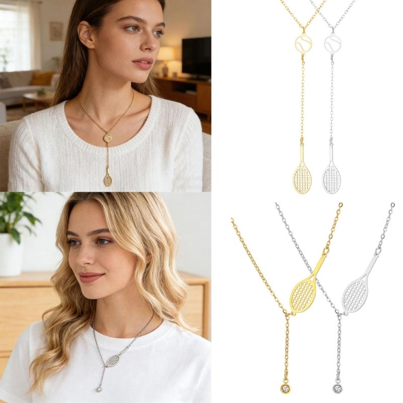 Fashionable Tennis Racket Pendant Necklace Portable And Sturdy For Everyday Wear