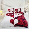 Zestawy pościeli z sercem Miłość Nowe Romantyczne Biało-Czerwone Poszewki na kołdrę Z poszewkami na poduszki Bez wypełnienia Dla par