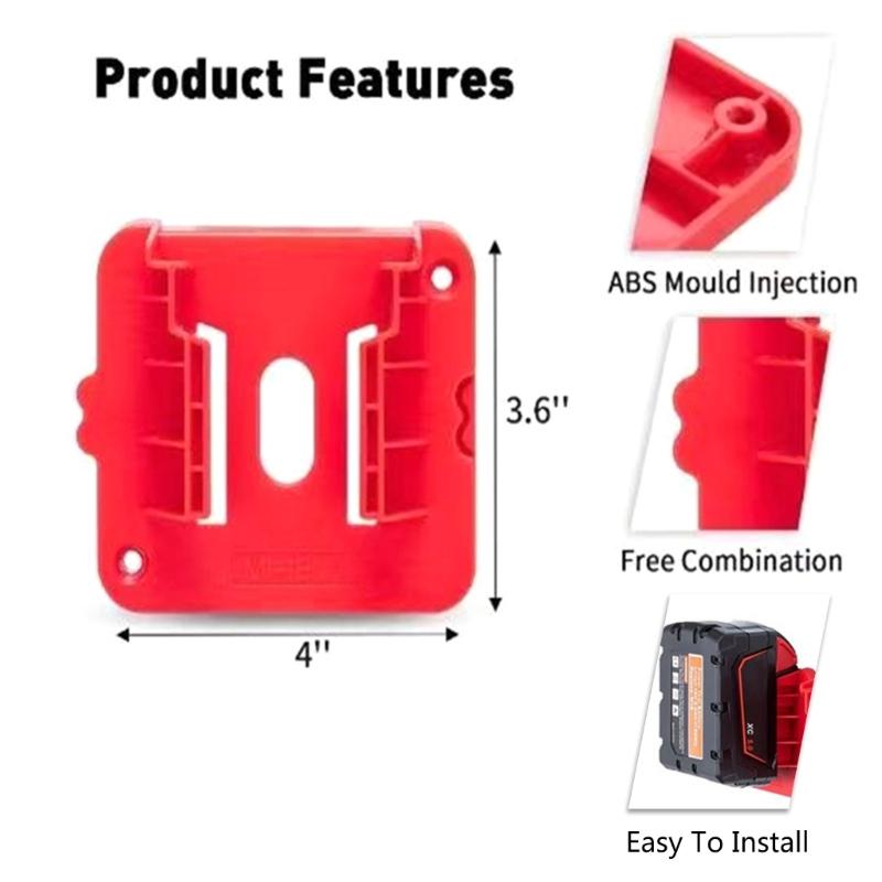 Lightweight ABS Plastic Battery Holder Base for 18V Battery Series Easy Installation and Portability 10Pcs/5pcs