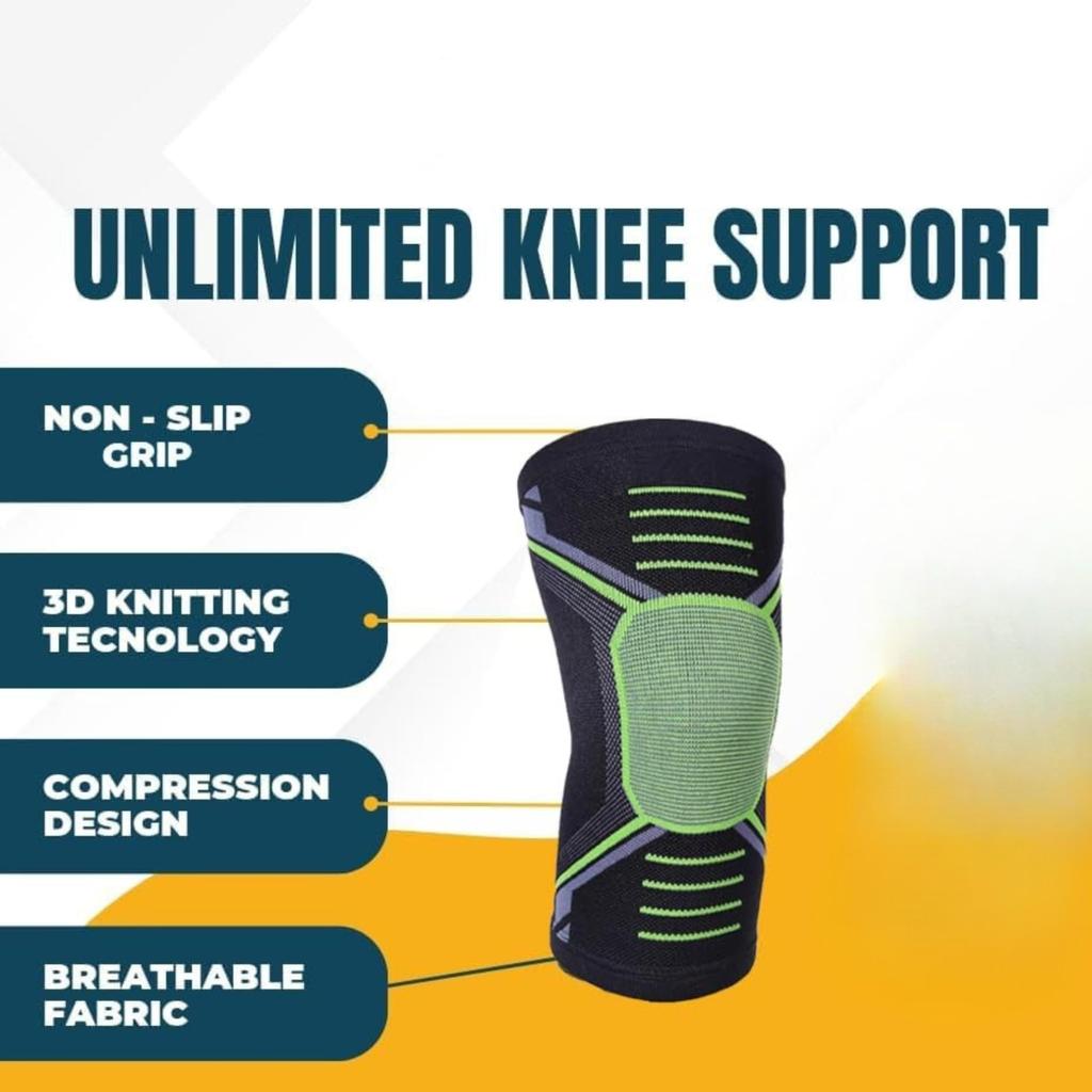 KEY FIT Knee Compression Sleeve | Non-Slip Silicone Strips, Medical-Grade Compression Knee Support | Pain Relief, ACL, MCL Arthritis Meniscus Tea