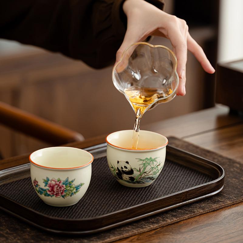 Teacup ceramic men and women's personal special Ru kiln master cup single cup light luxury high-end office tea cup companion gift
