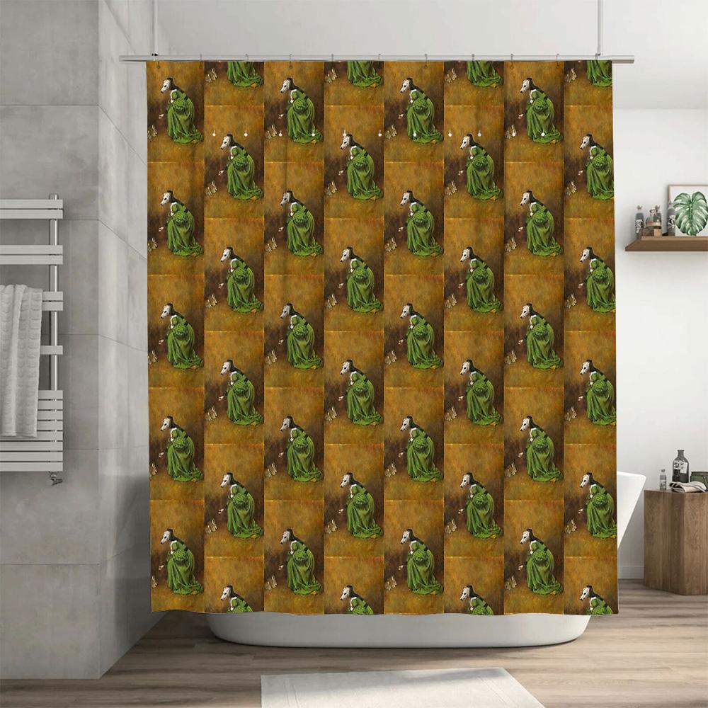Bathroom Shower Curtain Vintage Floral Waterproof Fabric Decor for Home Spa Hotel
