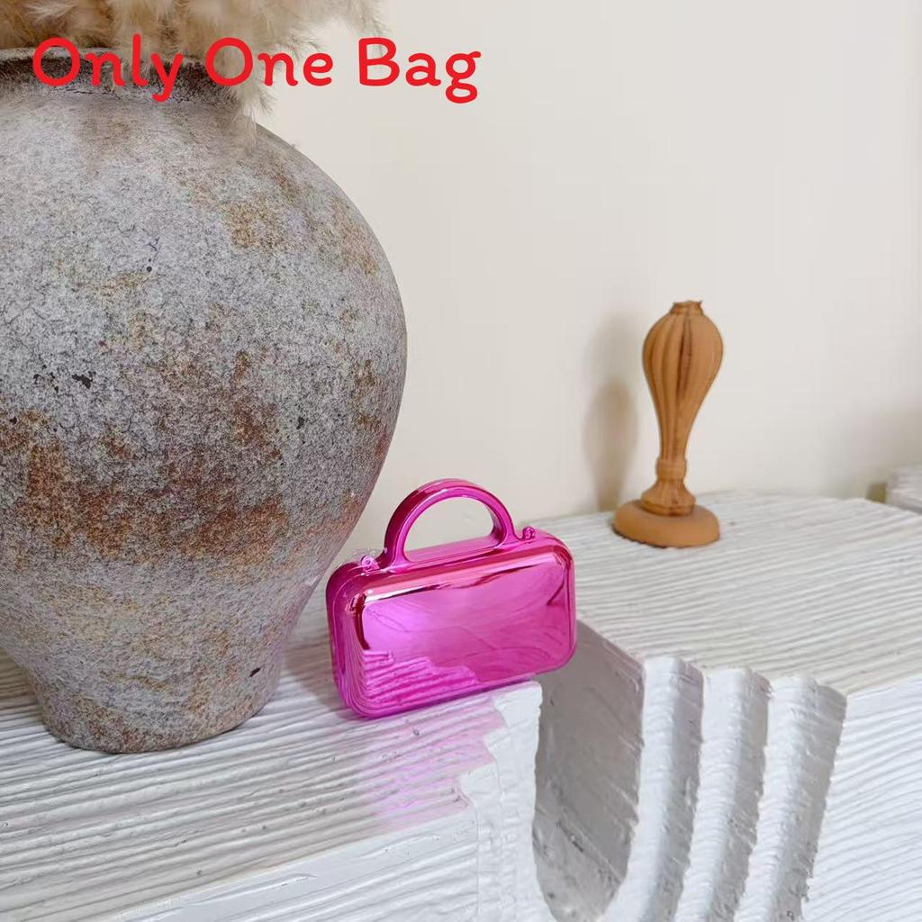Acrylic Square Chain Handbag With Magnetic Closure For Daily Casual Use