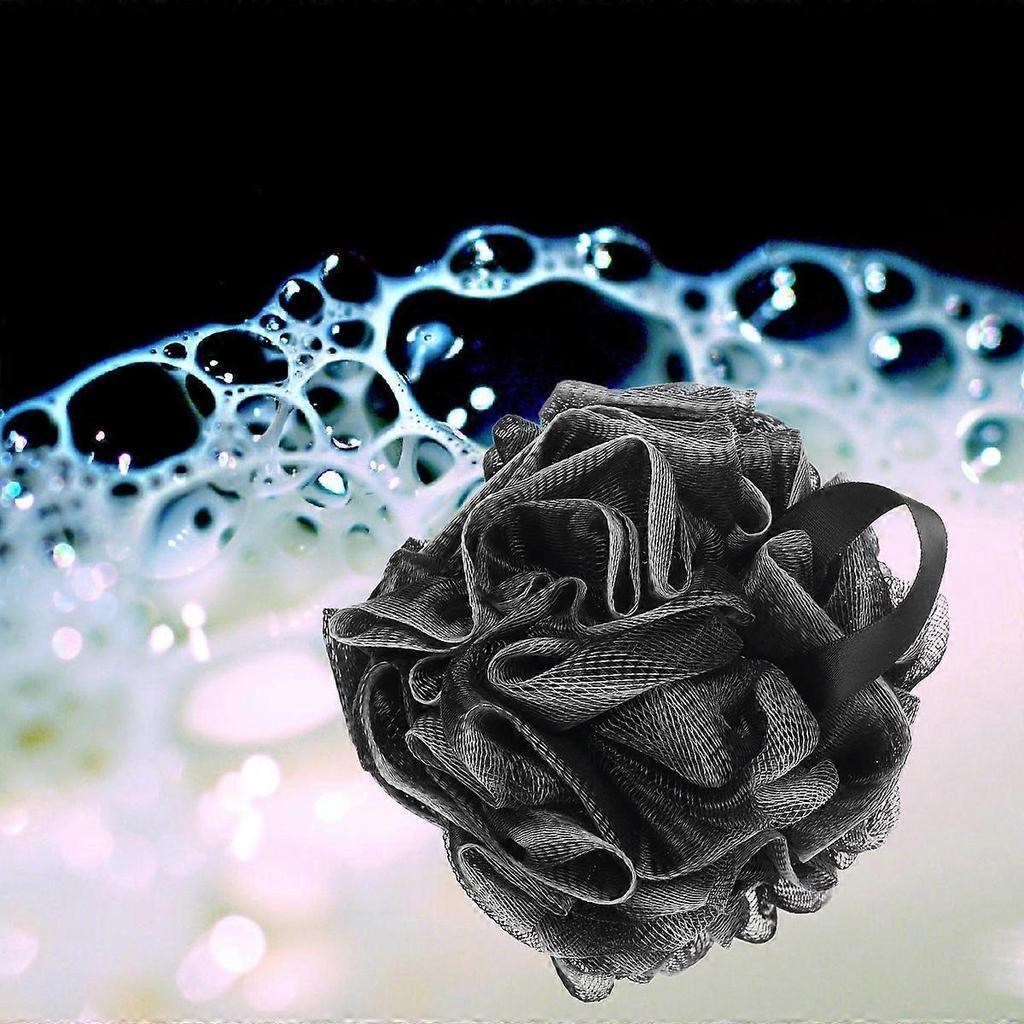 Mesh Pouf Bath Ball for Shower Cleaning 6Pcs Black Bath Sponge