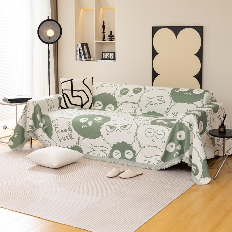 Cartoon Anime Chenille Sofa All-inclusive Cover Towel for All Seasons Thickened Dustproof and Cat Scratchproof Sofa Towel Blanket