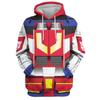 Men's 3D Robot Print Hoodie Red/Blue Cartoon Streetwear Sweatshirt Cotton Blend Pullover for Teen Boys