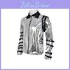Michael Jackson Silver Leather Costume With Long Sleeve Jacket For Halloween Stage Performance