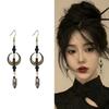 Moon Earrings Aesthetics Earrings Chinese Style Jewelry Dangle Earrings Plastic Texture for Fashionable Youthful Women