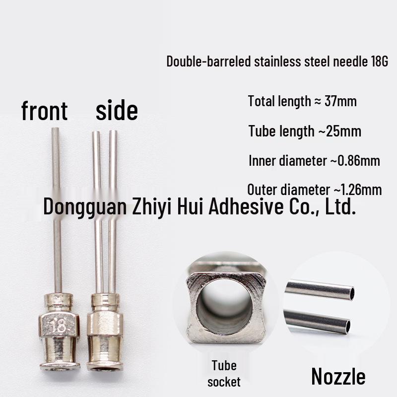 Stainless Steel 37mm Double-Tube Glue Dispensing Needle Valve