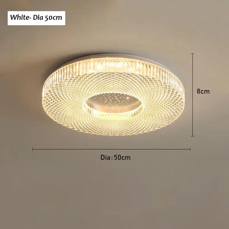 Luxury Bedroom Ceiling Light Indoor Circular Wall Lamp Acrylic Crystal Decorative Lighting Tricolor Dimming Lamp for Living Room