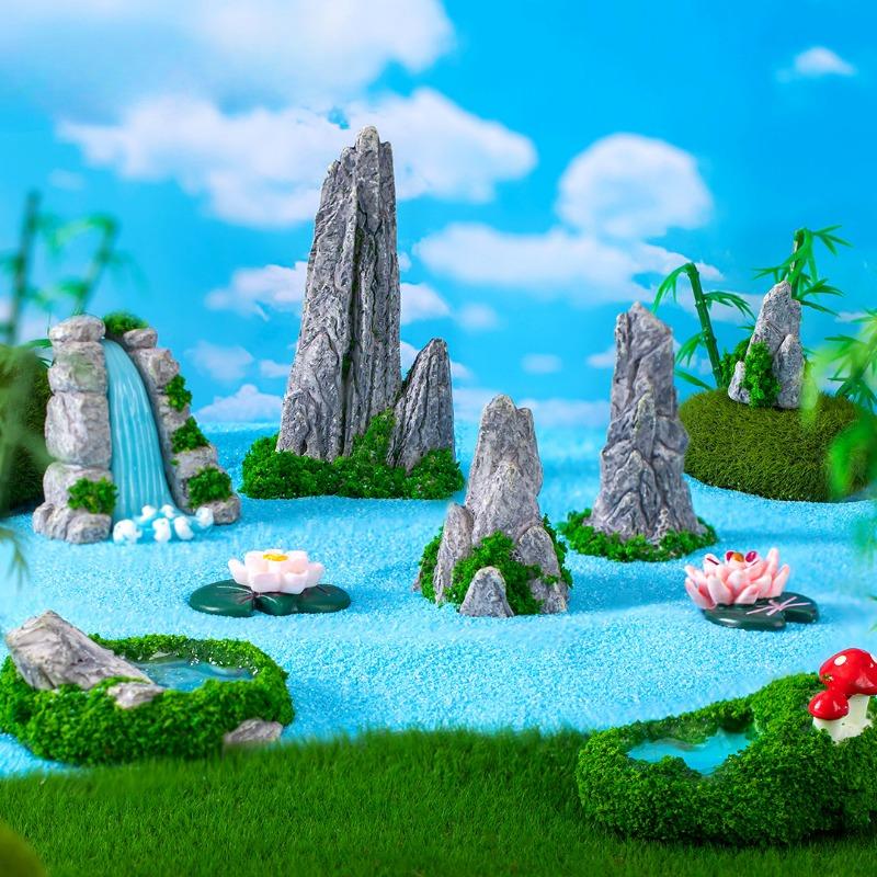 

Micro-landscape Landscapes Such As Mountains Waters Waterfalls Strange Rocks Moss Gardening Decorative Items Accessories and Small Ornaments No. 7