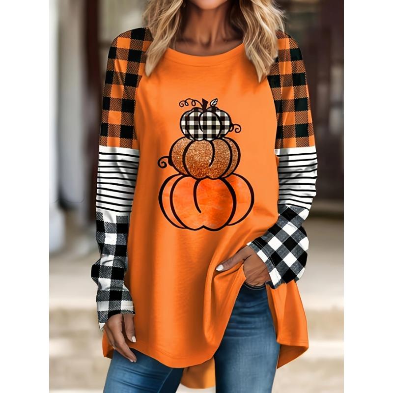 Halloween Damen Sweatshirt Designer Rundhals Langarm Locker Lässig Herbst Farbverlauf Spinnennetz Lustiges Muster Druck Oberteile