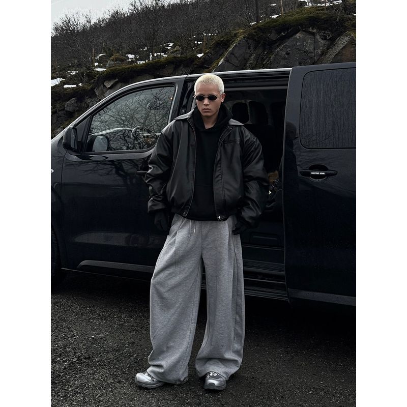 Loose Casual Straight-Leg Knife-Cut Sweatpants for Men and Women, Spring and Autumn Trendy High-Waisted Versatile Drape Straight-Leg Sports Pants