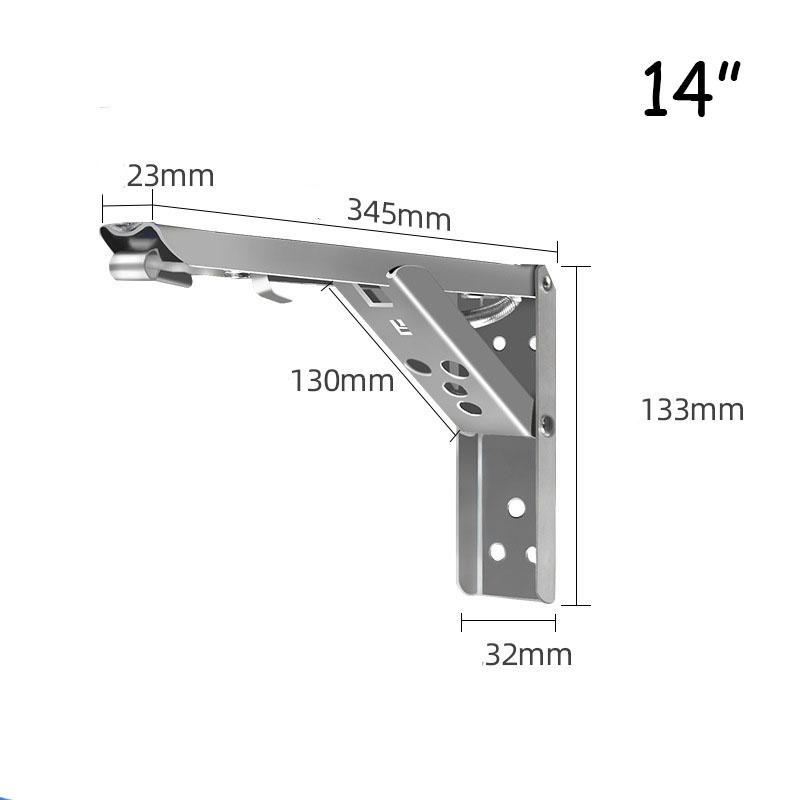 8/10/12/14 zoll Einstellbare Wand Montiert Dreieck Klapp Winkel Halterung Bank Tisch Regal Faltbare Hause Edelstahl stahl Wand Deco Halterung