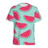 Summer Round Neck 3D Watermelon Pattern Print Top Fashionable Casual Short Sleeved Men's T-shirts