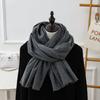 High Quality Solid Scarf Couple Woolen Fleece Wrap Unisex Classic Simple Tassel Female Male Shawl Warm Elegant Woman Men Muffler