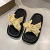Korean version of Internet celebrity muffin bottom cool slippers women wear versatile comfortable knotted sandals 2025 summer new one-word drag