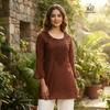 Beautiful Brown Designer Short Kurta Set Indian Bollywood Ethnic Kurti Set Dress