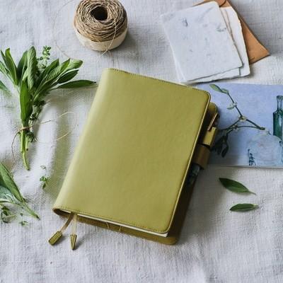 Hobonichi Techo A5 Obal Šalvějově zelená Kůže Plánovač Japonsko