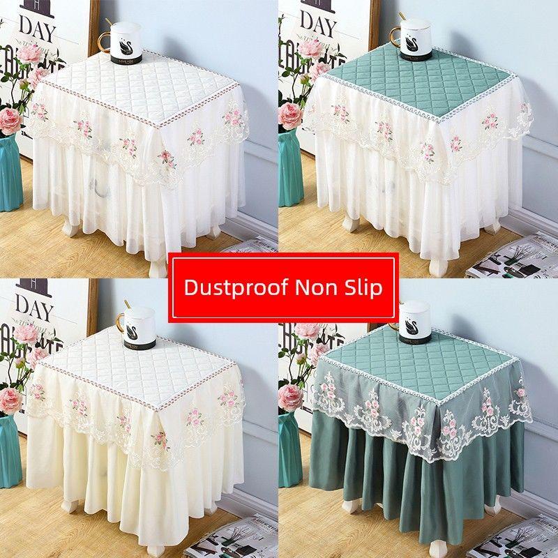 Thickened Bedside Table Cover Cloth Non Slip Dustproof Bedroom Nightstand Cover European Dust Cover Fabric Lace Set Cover