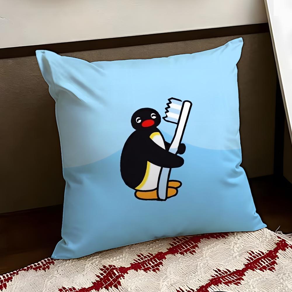 Cartoon Cute PPingu Cushion Cover Reversible Soft Durable Pillow Cover Home  Car MultiScene Use for Daily Comfort