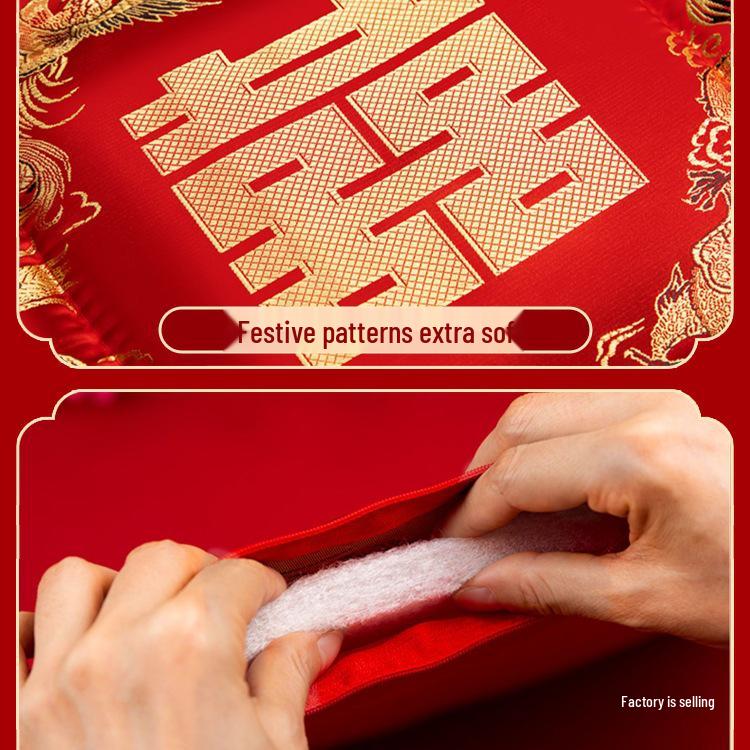 Red Wedding Kneeling Cushions for Bride and Groom Tea Ceremony Set