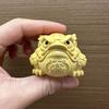 Wood Carving Triangular Golden Cicada Small Figurines Solid Wood Handmade Art Carving Mascot Chinese Characteristic Figurines