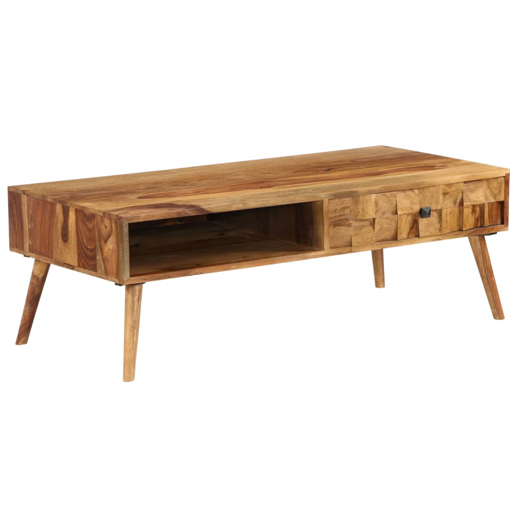 Coffee Table Solid Acacia Wood Honey Brown 110x50x37 Cm