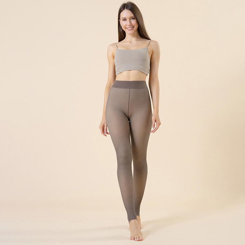 Dicke Strumpfhose für Damen Warm Winter Übergröße Hohe Taille Elastisch Plüsch Strumpfhose Strümpfe Sexy Durchscheinende Leggings Strumpfhose 80g L(40-70kg) gray