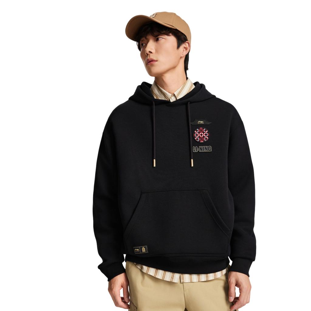 Li Ning Sports Lifestyle Series Hooded Embroidered Letter Sweatshirt Herr sweatshirt AWDW115-2