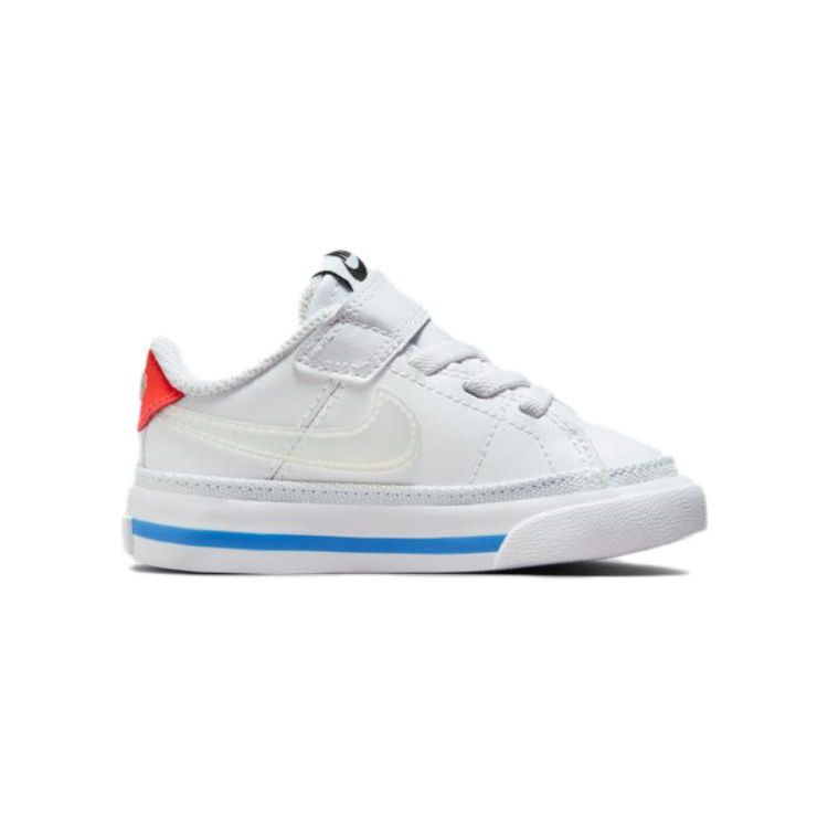 Nike Court Legacy Durable Non-Slip Low-Top Walking Shoes Baby Shoes White Red FB7781-100