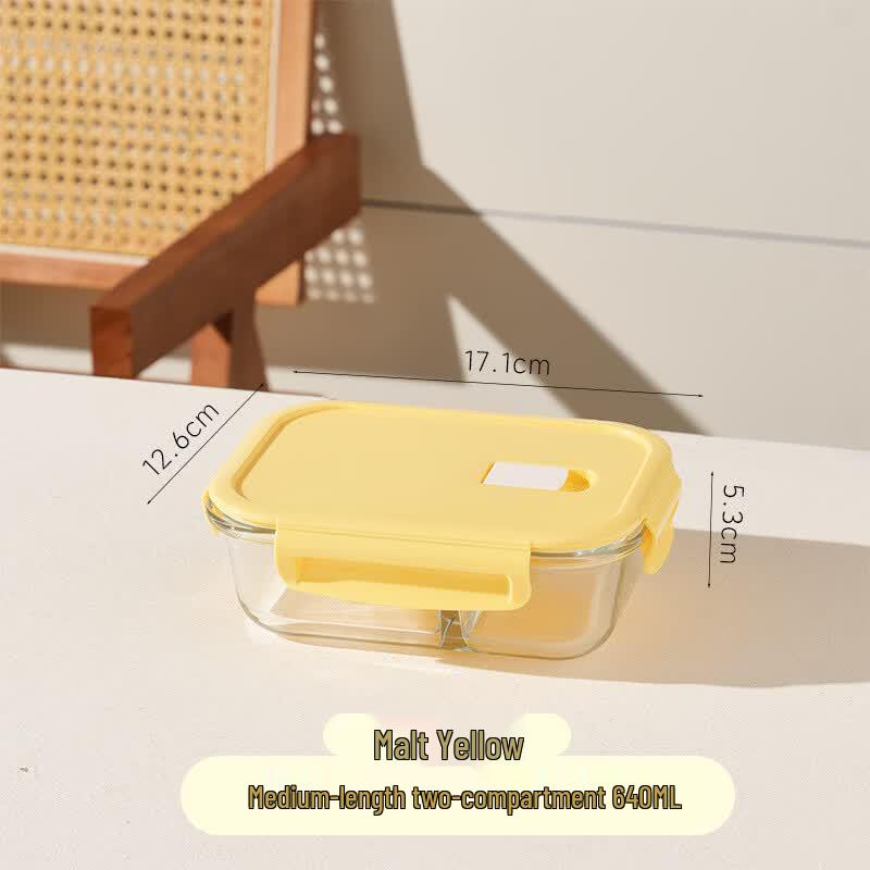 BOLIDOMI 640ml Glass Microwavable Lunch Box