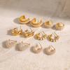 Stainless steel c-shaped earrings, pearl studs, European and American ins earrings, titanium steel does not fade