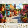 2D Flat Design, 1-piece Vibrant Banner for the Mexican Village Celebration, Highly Suitable for Families and Offices
