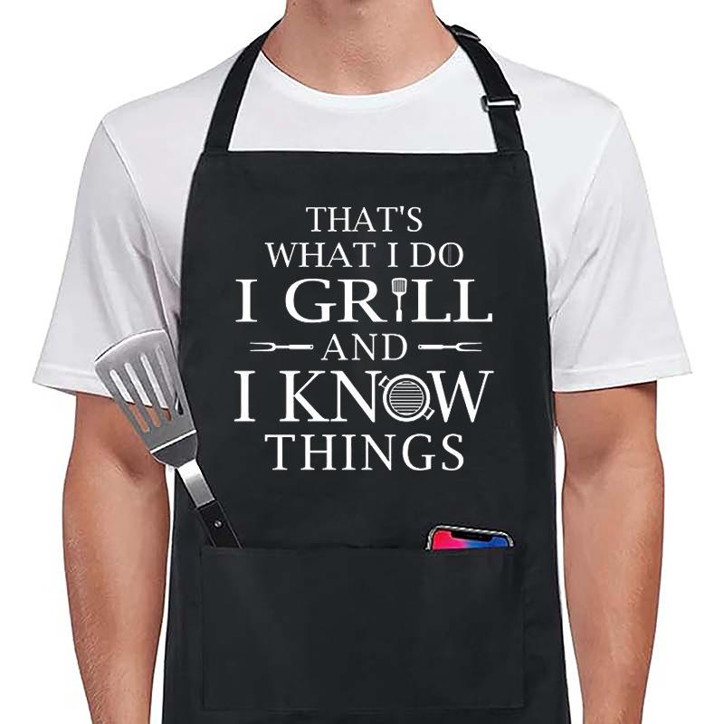 Unisex Hanging Neck Creative Letter Logo Apron for Couples - Ideal for Restaurants and Work