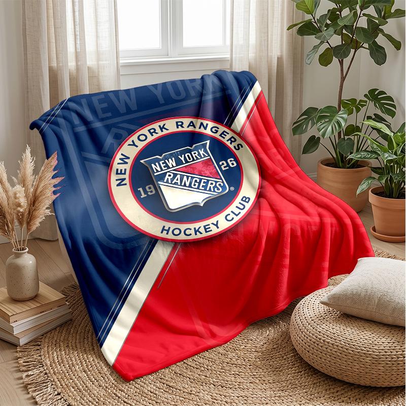 New York Rangers Flannel Fleece Blanket Cozy Warm Throw Blanket For Couch Bed Travel All Season Use