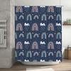 Rainbow Shower Curtain Waterproof Home Decor Bathroom Decorative Fabric Polyester Print Shower Panels for Kids Bathing Room Blue