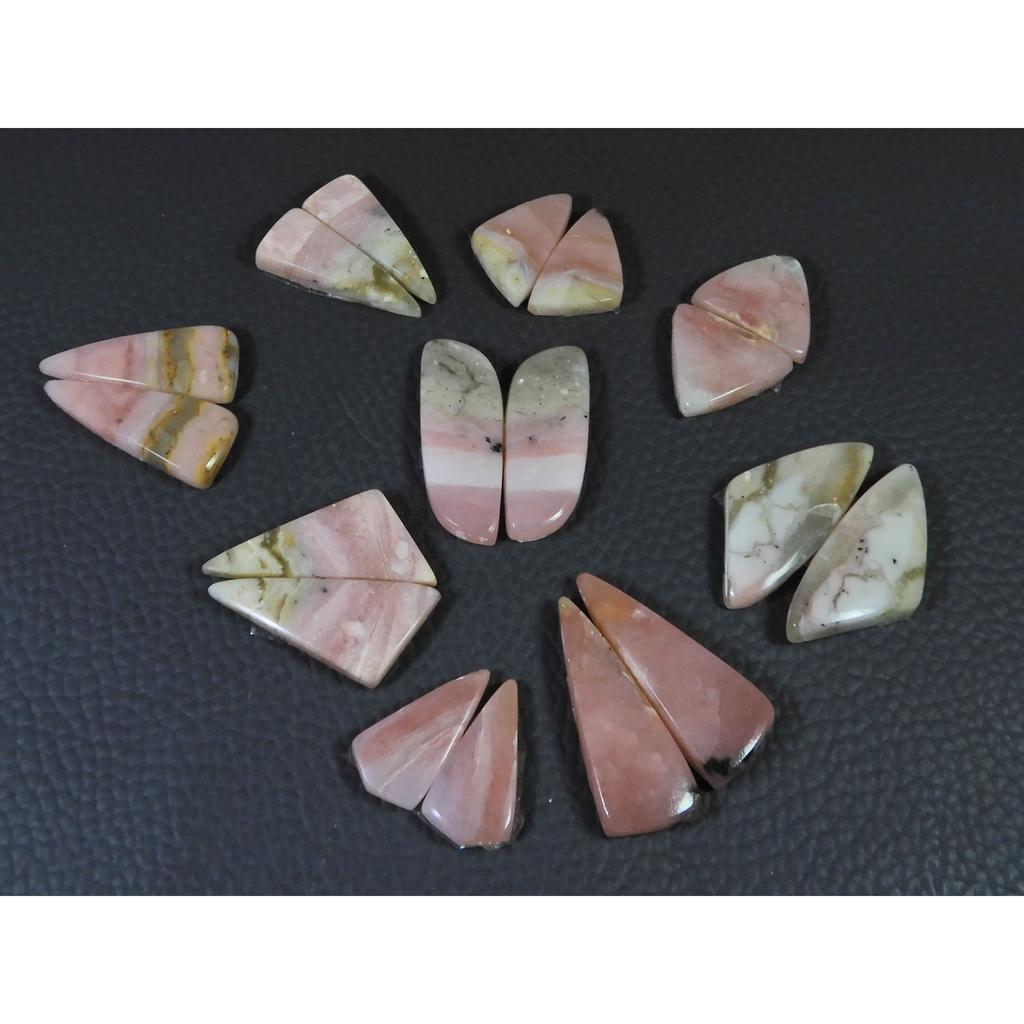 113Cts. Natural Pink Opal Matched Pair Fancy Cabochon Gemstone 9Pair Lot C-1401
