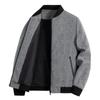 Spring and Autumn Men's Business Casual Versatile Breathable Warm Solid Color Stand-Up Collar Wool Jacket Short Jacket