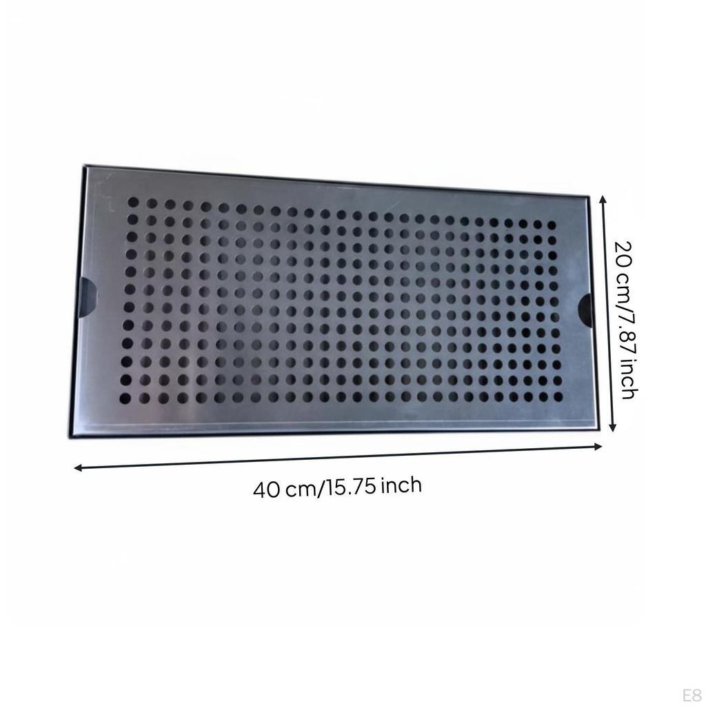 Stainless Steel Draining Tray Rectangular Spill Catcher Metal Pan Board for Prep