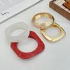 IngeSight.Z 4 Styles Punk Irregular Thick Resin Acrylic Smudging Bangles for Women Vintage Gold Color Geometric Bracelet Jewelry